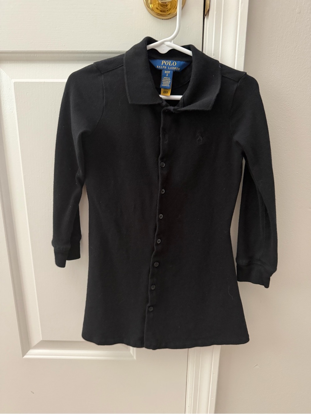 Polo by Ralph Lauren Black Long-Sleeve Polo Dress